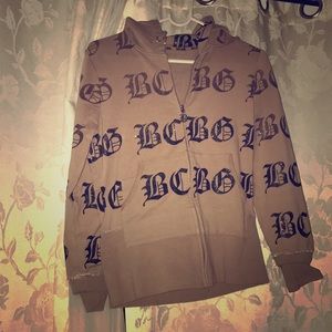 BCBG MaxAzria Zipper Hoodie Jacket - Size L Camel